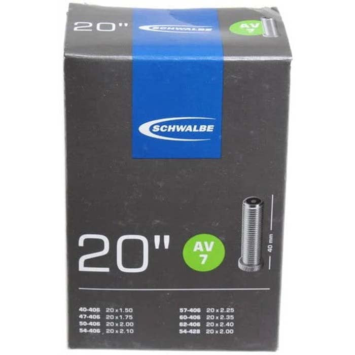 Paire De Chambres à Air Schwalbe AV7 – 20 X 1,50/2,50 – Valve Schrader 40mm – Lot De 2